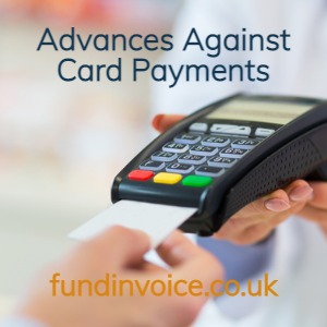 Retailer and shop finance through advances against card payments via your PDQ machine