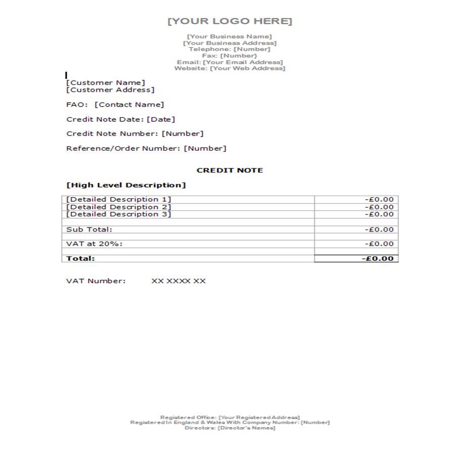 FundInvoice Examples Of Invoices And Credit Note Templates